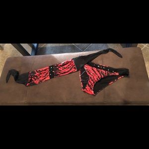 Crash and Burn Bandeau top, bikini cut bottoms